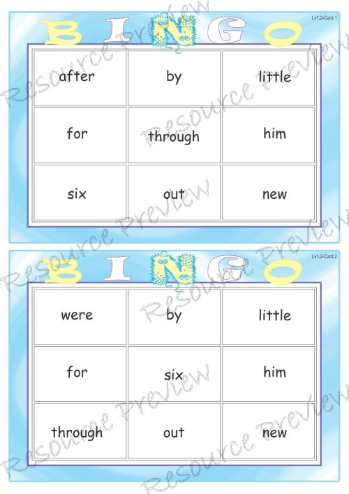 Sight word Bingo Pop Lv1-2 - Image 2