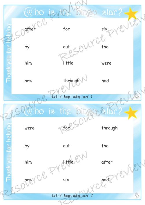 Sight word Bingo Pop Lv1-2 - Image 3