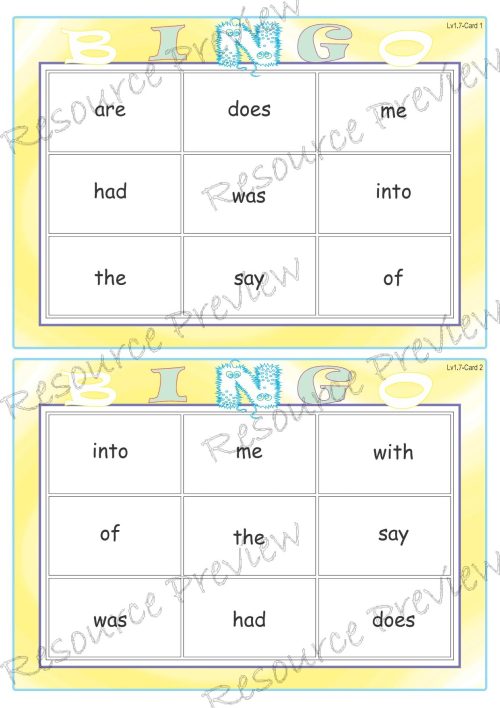 Sight word Bingo Pop Lv1-7 - Image 2