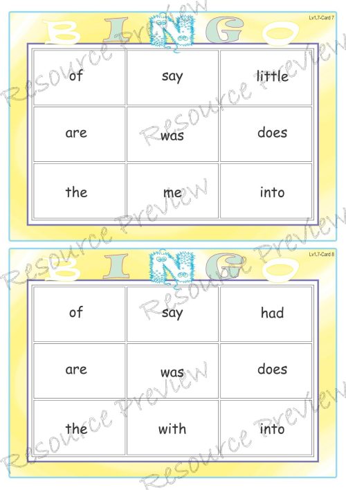 Sight word Bingo Pop Lv1-7 - Image 3