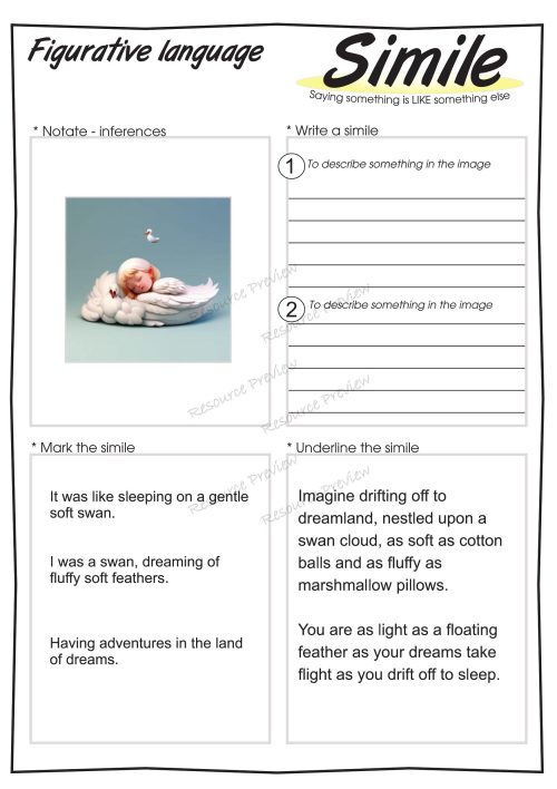 Simile worksheet x 6 - Image 2