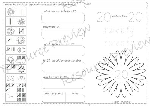 Number sense worksheet set 1-20 - Image 3