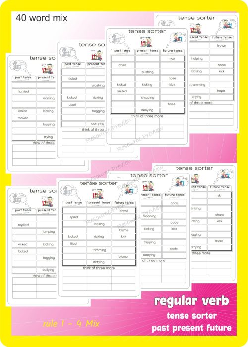 Regular Verb simple tense sorter - Image 2