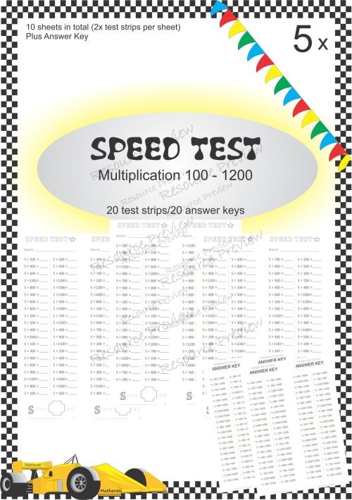 Speed Test Multiplication 5 x 100s