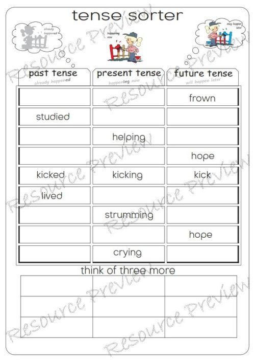 Regular Verb simple tense sorter - Image 4