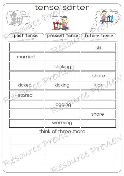 Regular Verb simple tense sorter - Image 5