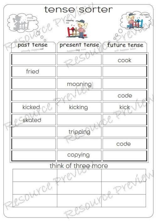 Regular Verb simple tense sorter - Image 6