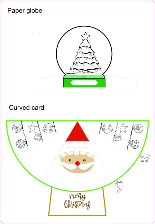 Christmas curve card & p globe